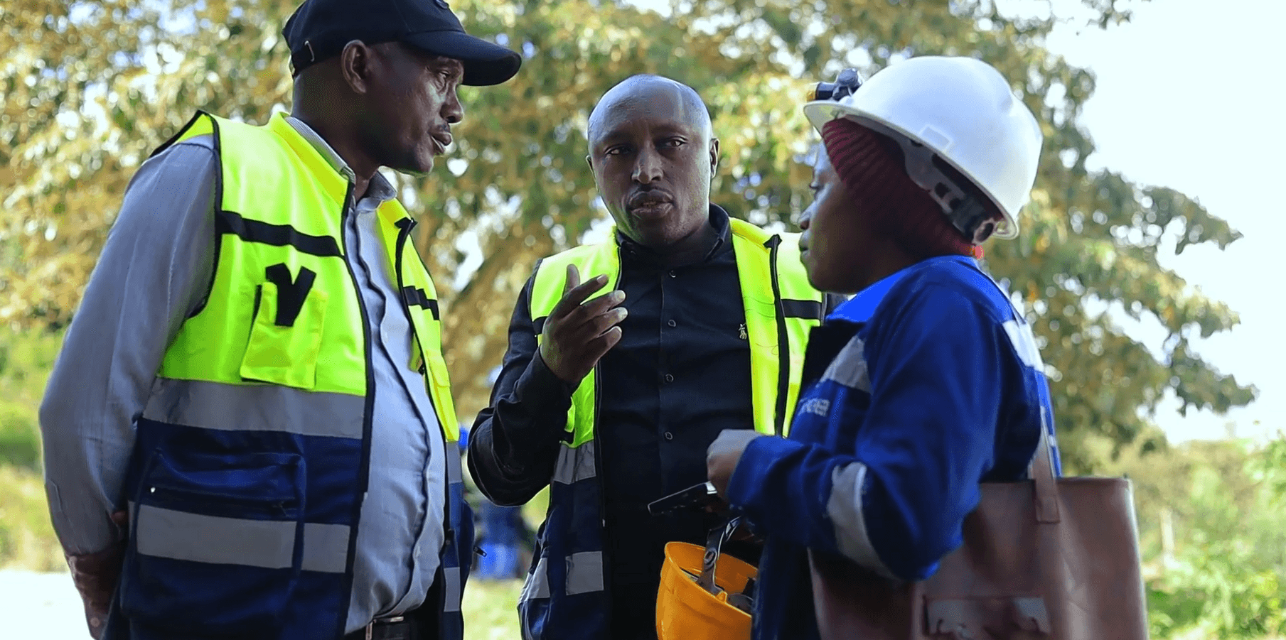 Community members working together